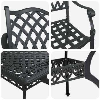 Set mit 4 Schwarz Gussaluminium 6-Sitzer Platz für viele