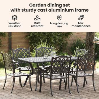 Set mit 4 Schwarz Gussaluminium 6-Sitzer Platz für viele