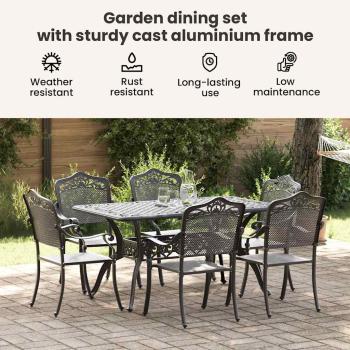 Set aus 4 Schwarz Gussaluminium 150x90x72 cm