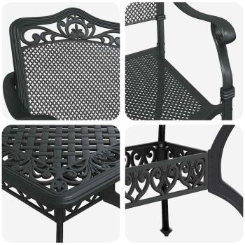Set aus 4 Schwarz Gussaluminium 150x90x72 cm