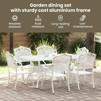 Set aus 4 Weiß Guss-Aluminium Groß Dekorative Intarsien
