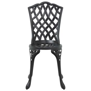 Set aus 3 Schwarz Gussaluminium Groß Dekorative Intarsien