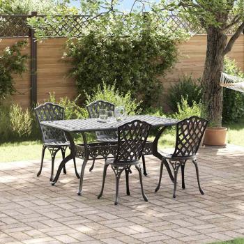 Set aus 3 Schwarz Gussaluminium Groß Dekorative Intarsien
