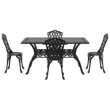Set aus 3 Schwarz Gussaluminium Groß Dekorative Intarsien