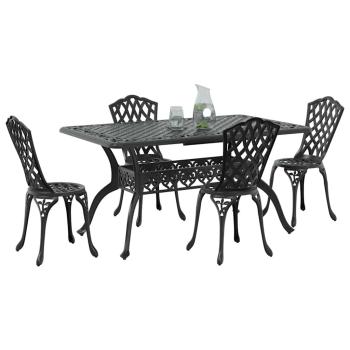 Set aus 3 Schwarz Gussaluminium Groß Dekorative Intarsien
