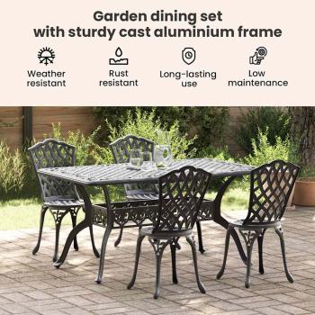 Set aus 3 Schwarz Gussaluminium Groß Dekorative Intarsien