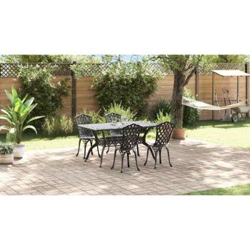 Set aus 3 Schwarz Gussaluminium Groß Dekorative Intarsien