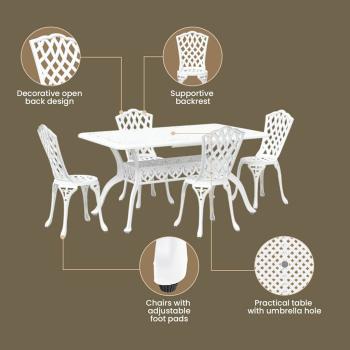 Set aus 3 Weiß Gussaluminium 150 x 90 x 72 cm Coole Muster
