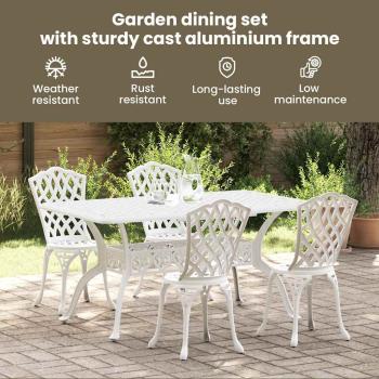 Set aus 3 Weiß Gussaluminium 150 x 90 x 72 cm Coole Muster