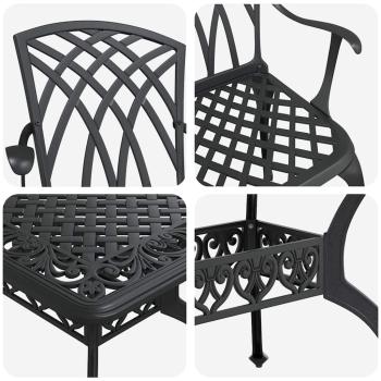 Set aus 3 Schwarz Gussaluminium 150x90x72 cm Langlebig