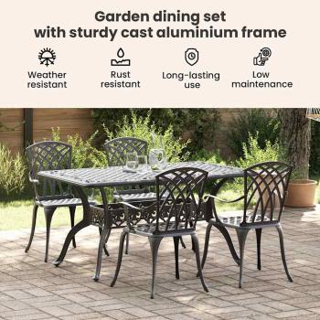 Set aus 3 Schwarz Gussaluminium 150x90x72 cm Langlebig