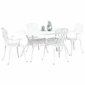 Set aus 3 Weiß Gussaluminium Groß Langlebig Gartentisch