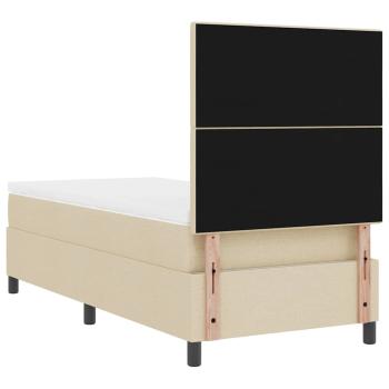 Bettgestell mit Matratze Beige Stoff 90 x 200 cm Boxspringbett