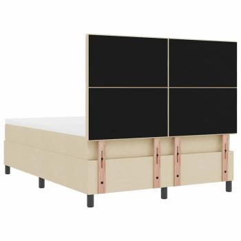 Bettgestell mit Matratze Beige Stoff 160 x 200 cm Boxspringbett