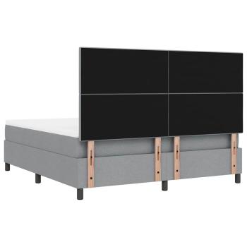 Bettgestell mit Matratze Hellgrau Stoff 180 x 200 cm