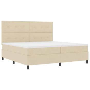 Boxspringbett mit Kopfteil Creme 200 x 200 cm Stoff