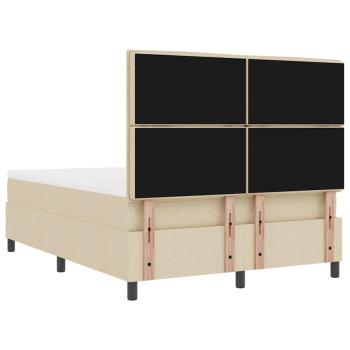 ARDEBO.de - Bettgestell mit Matratze Beige Stoff 140 x 190 cm Bettmatratze
