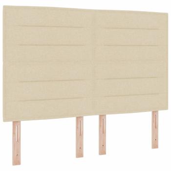 Bettgestell mit Matratze Beige Stoff 140 x 190 cm Bettmatratze