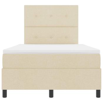 Bettgestell mit Matratze Beige Stoff 120 x 200 cm Bettmatratze