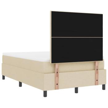 Bettgestell mit Matratze Beige Stoff 120 x 200 cm Bettmatratze