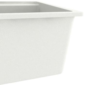 Küchenspüle mit Überlauf Weiß Granit
