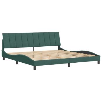Bettgestell ohne Matratze Dunkelgrün 200x200 cm Samt