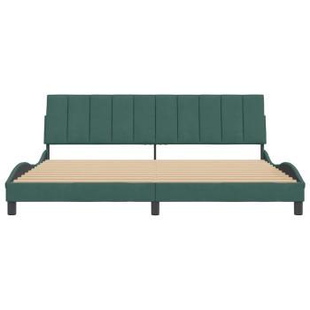 Bettgestell ohne Matratze Dunkelgrün 200x200 cm Samt