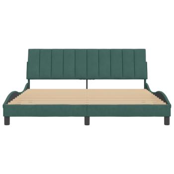 Bettgestell ohne Matratze Dunkelgrün 180x200 cm Samt