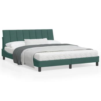 ARDEBO.de - Bettgestell ohne Matratze Dunkelgrün 160x200 cm Samt