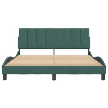 Bettgestell ohne Matratze Dunkelgrün 160x200 cm Samt