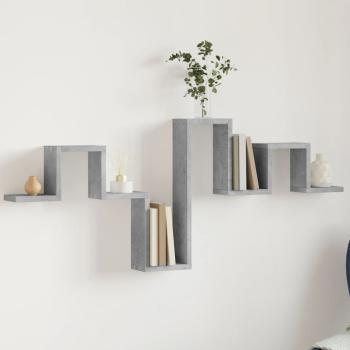 ARDEBO.de - Wandregal Betongrau 104,5x10x43 cm Holzwerkstoff