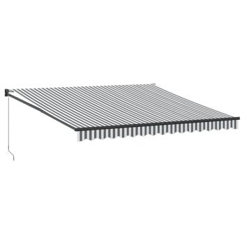 Markise Einziehbar Anthrazit und Weiß 4x3 m Stoff und Aluminium