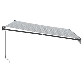 Markise Einziehbar Anthrazit und Weiß 4x3 m Stoff und Aluminium