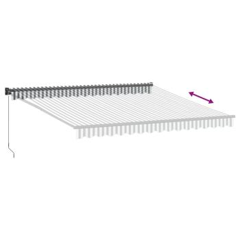 Markise Einziehbar Anthrazit und Weiß 4x3 m Stoff und Aluminium