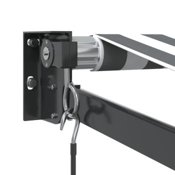 Markise Einziehbar Anthrazit und Weiß 4x3 m Stoff und Aluminium