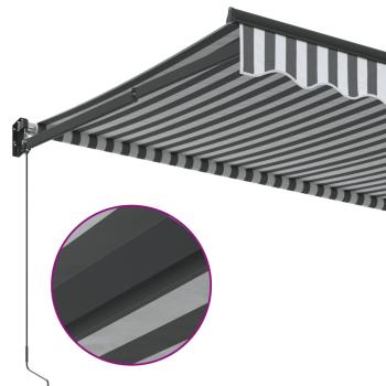 Markise Einziehbar Anthrazit und Weiß 4x3 m Stoff und Aluminium