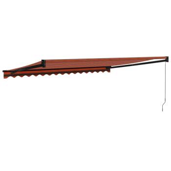 Markise Einziehbar Orange und Braun 4,5x3 m Stoff und Aluminium