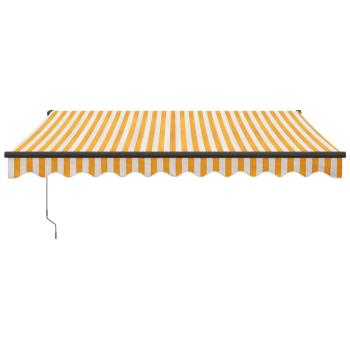 Markise Einziehbar Gelb und Weiß 3,5x2,5 m Stoff und Aluminium