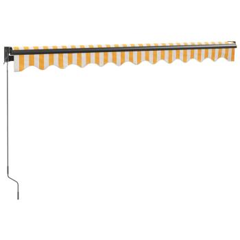 Markise Einziehbar Gelb und Weiß 3,5x2,5 m Stoff und Aluminium