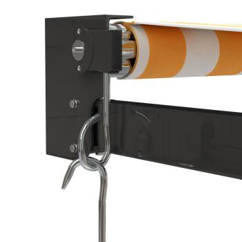 Markise Einziehbar Gelb und Weiß 5x3 m Stoff und Aluminium