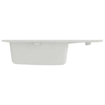Küchenspüle mit Überlauf Oval Weiß Granit