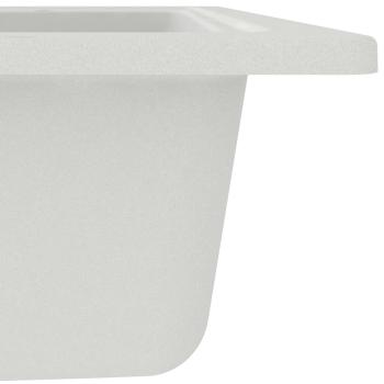 Küchenspüle mit Überlauf Oval Weiß Granit