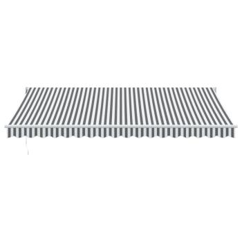 Markise Einziehbar Anthrazit und Weiß 4,5x3 m Stoff & Aluminium