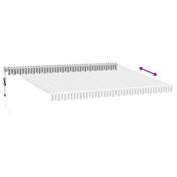 Markise Einziehbar Anthrazit und Weiß 4,5x3 m Stoff & Aluminium