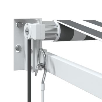 Markise Einziehbar Anthrazit und Weiß 4,5x3 m Stoff & Aluminium