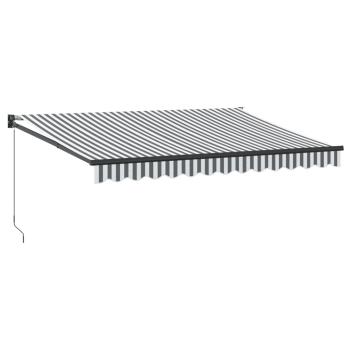 Markise Einziehbar Anthrazit & Weiß 3,5x2,5 m Stoff & Aluminium