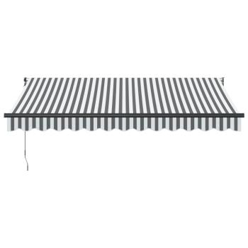 Markise Einziehbar Anthrazit & Weiß 3,5x2,5 m Stoff & Aluminium