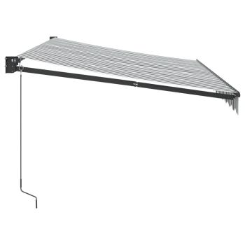 Markise Einziehbar Anthrazit & Weiß 3,5x2,5 m Stoff & Aluminium