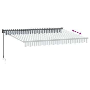 Markise Einziehbar Anthrazit & Weiß 3,5x2,5 m Stoff & Aluminium