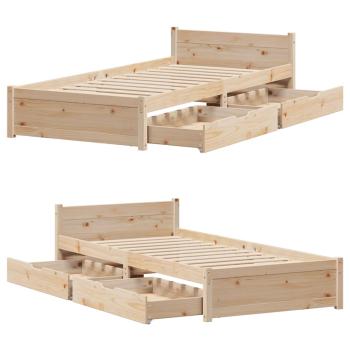 Massivholzbett ohne Matratze 100x200 cm Kiefernholz